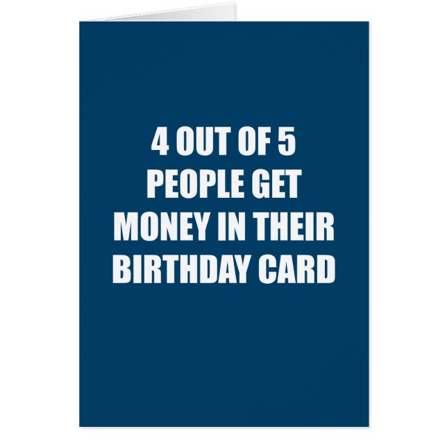 Divertido ninguna tarjeta de cumpleaños del dinero (Frente)