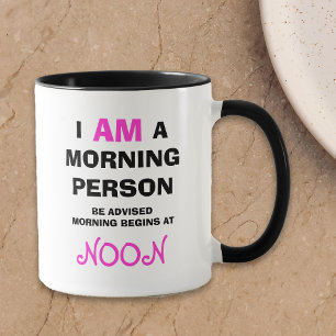 Divertido no una taza de la persona de la mañana