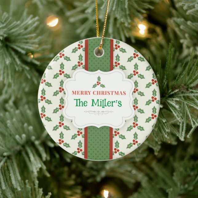 ¡DIVERTIDO! Ornamento cerámico - Personalizado -Añ (Árbol)