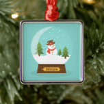 ¡DIVERTIDO! Ornamento de Snowman - Personalizado -<br><div class="desc">¡DIVERTIDO! Navidades Caja de regalo de Snowman - Personalizado -Añadir nombre Más así y productos personalizados: zazzle.com/store/evreething</div>