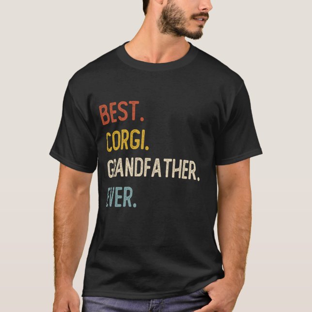 Divertido papá Mejor Abuelo Corgi Camisetas Fathe (Anverso)