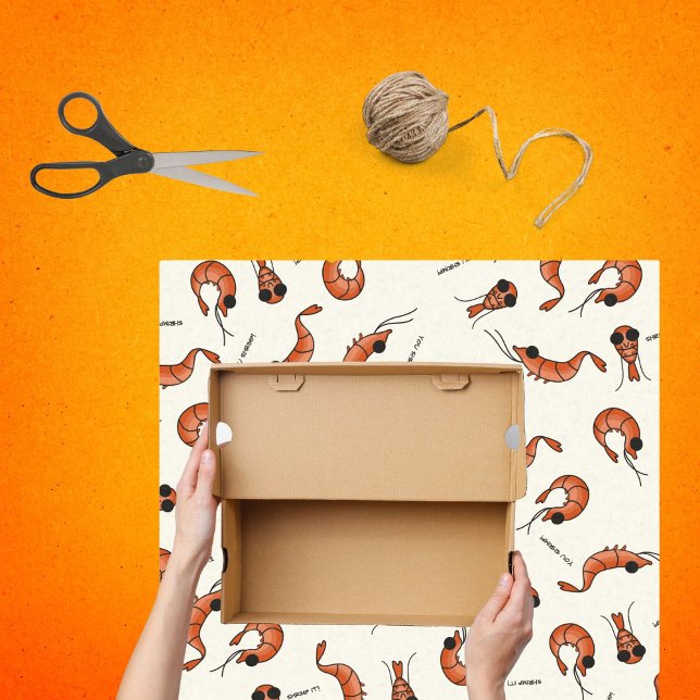 Divertido papel de tejido camaronero kawaii (make your gift stand out with custom shrimp tissue paper)