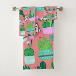 Divertido patrón de cactus rosa femenino del suroe