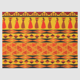 Divertido patrón tribal africano papel de tejido f