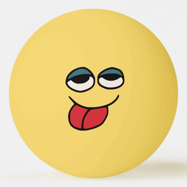 Divertido pegando hacia fuera la bola de ping-pong (Anverso)