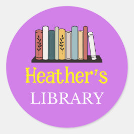 ¡DIVERTIDO! Pegatina - Biblioteca - Personalizada
