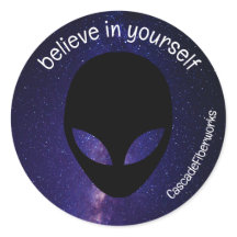 Divertido pegatina de galaxia alienígena, créanse