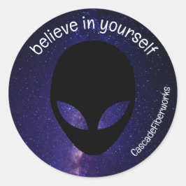 Divertido pegatina de galaxia alienígena, créanse