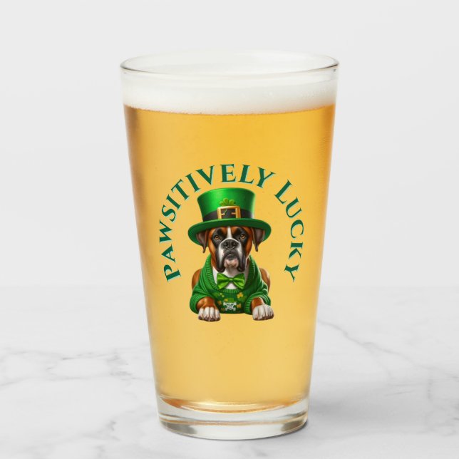 Divertido perro del día de San Patricio Afortunada (Anverso (lleno))