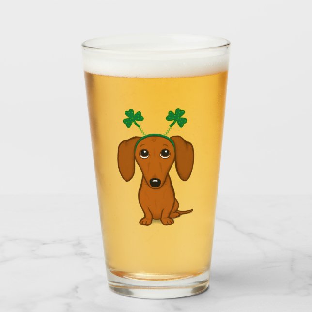 Divertido perro del Día de San Patricio Dachshund  (Anverso (lleno))