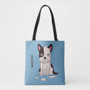 Divertido perro nombre personalizado y bolsas de c