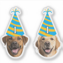 Divertido perro Pegatina de cumpleaños - Cara Pers