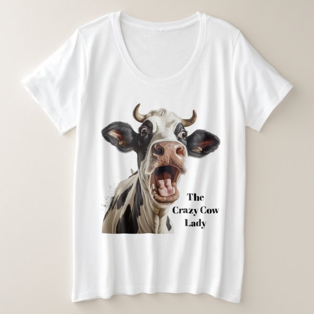 Divertido personalizable de dama de vaca loca (Anverso del diseño)
