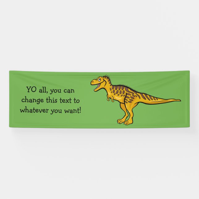 Divertido personalizado de Dinosaurios pancarta de (Horizontal)