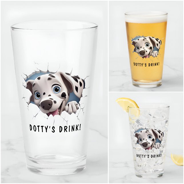 Divertido Personalizado de Novedad Dalmatian Glass (Subido por el creador)