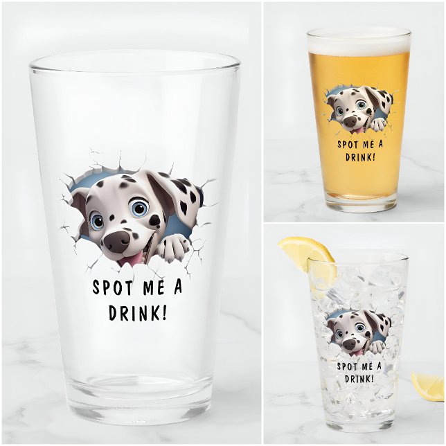 Divertido Personalizado de Novedad Dalmatian Glass (Subido por el creador)