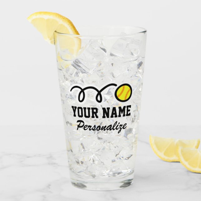 Divertido personalizado deportivo de softball nomb (Anverso (hielo))