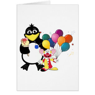 Divertido pingüino y personalizado de payasos