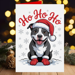 Divertido Pit Bull Navidad Santa Pittbull Perro Pi