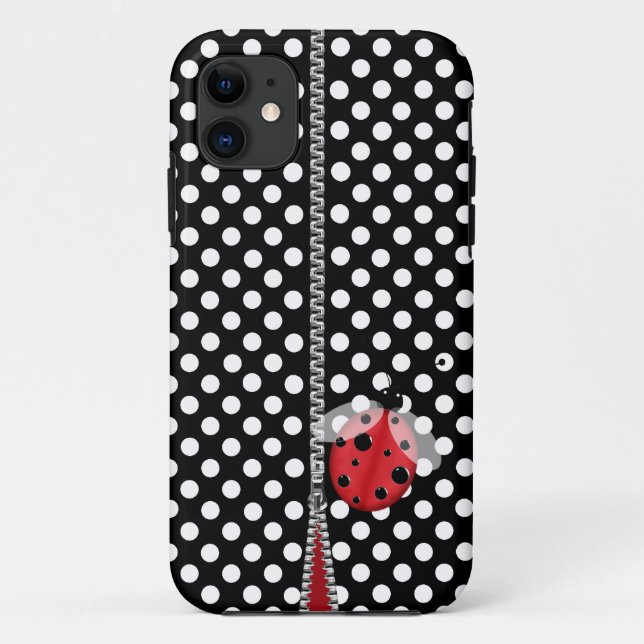 Divertido Polka Dot & Ladybug iPhone 5 Funda (Reverso)
