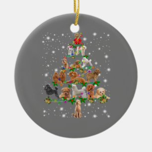 Divertido poodle de decoración de árbol de navidad