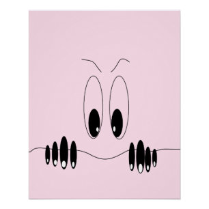 Divertido Poster de Curiosidad Jugadora Ojos - Per