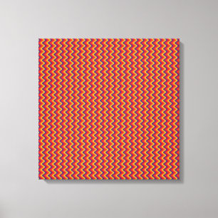 Divertido retro Zigzag Lienzo envuelto