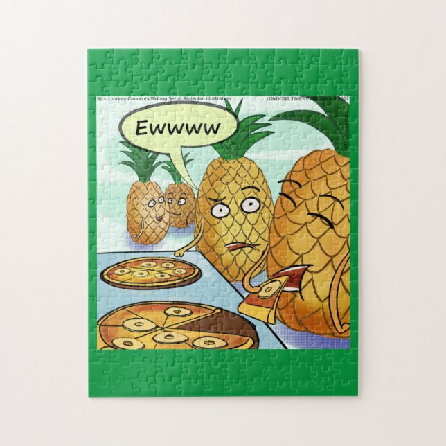 Divertido rompecabezas de cómic de pizza de piña L (Vertical)