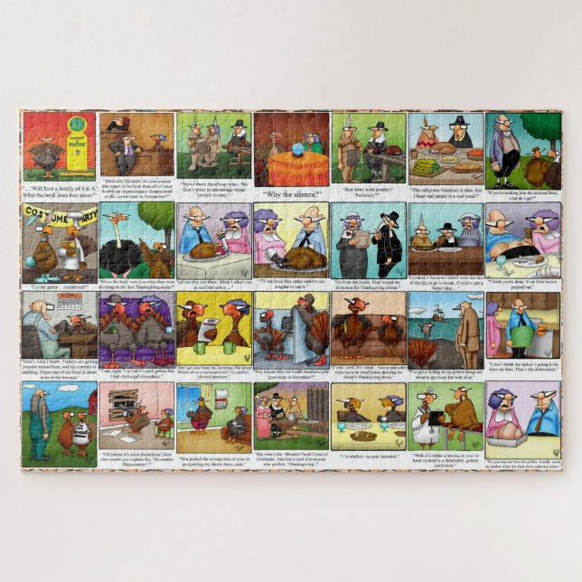 Divertido rompecabezas del día de gracias (Horizontal)