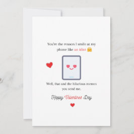 Divertido San Valentín sonriendo como una tarjeta 