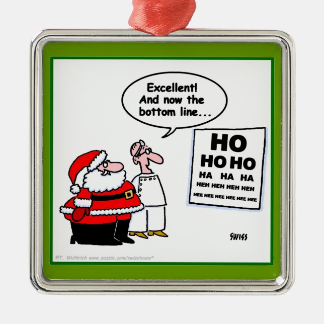 Divertido Santa En El Ornamento De Navidad Optomet (Frente)