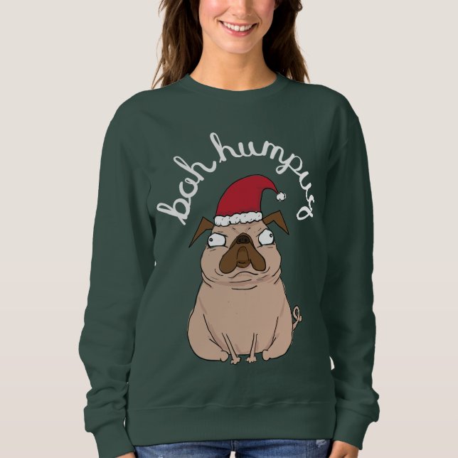 Divertido Scrooge Pug Navidades feos suéter (Anverso)