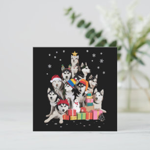 Divertido Siberian Husky Árbol de Navidad Amante d