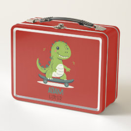 Divertido Skateboarding Dinosaur Con Nombre Para N