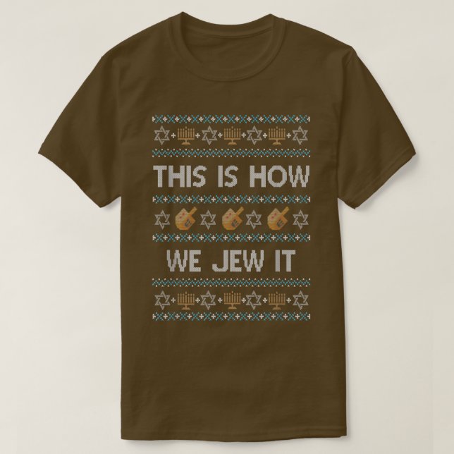 Divertido Suéter Hanukkah Feo Así Es Como Lo Justi (Diseño del anverso)