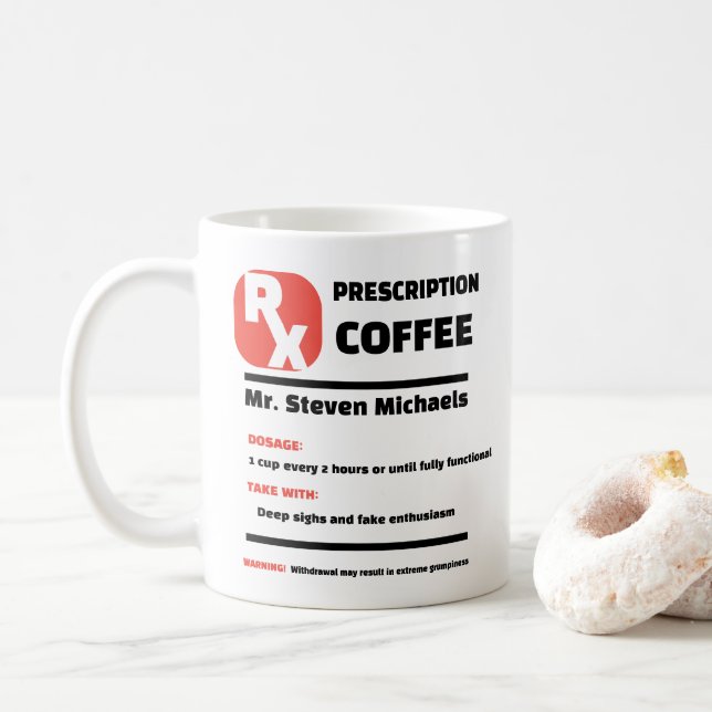 ¡DIVERTIDO! ☕ Taza de café con receta de broma per (Con donut)