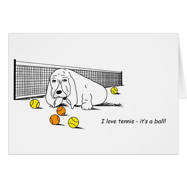 Divertido tenis jugando con la tarjeta de felicita (Anverso (Horizontal))