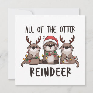 Divertido Todos Los Reno Nutria Navidad Animal