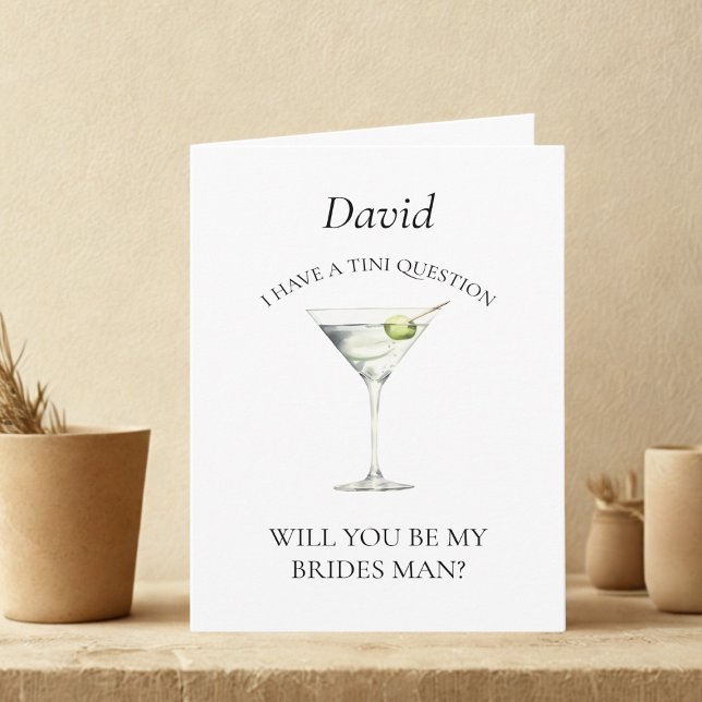 Divertido trendy Martini serás mi tarjeta de hombr (Subido por el creador)