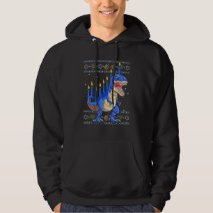 Divertido Ugly Hanukkah Sweater Menorasaurus Rex D