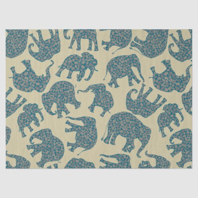 Divertido y adorable Paisley Elefantes en papel de (Anverso)
