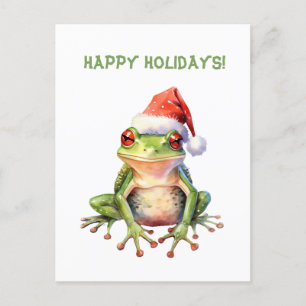 Divertido y fabuloso Navidad de rana postales de v