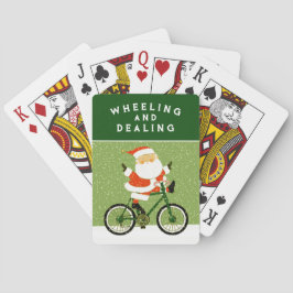 Divertidos ciclistas Navidades jugando cartas