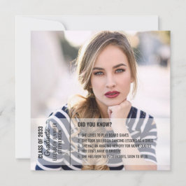 Divertidos hechos graduación invitación 2 foto mod