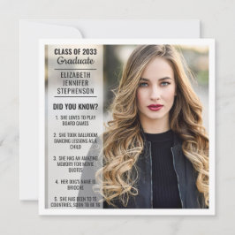 Divertidos hechos graduación invitación 2 foto mod