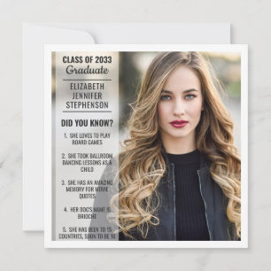 Divertidos hechos graduación invitación 2 foto mod