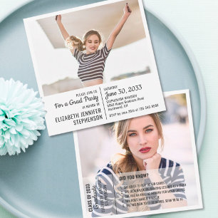 Divertidos hechos graduación invitación 2 foto mod