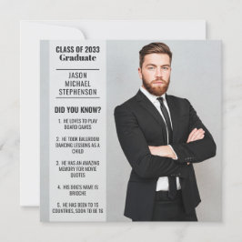 Divertidos hechos graduación invitación 2 foto mod