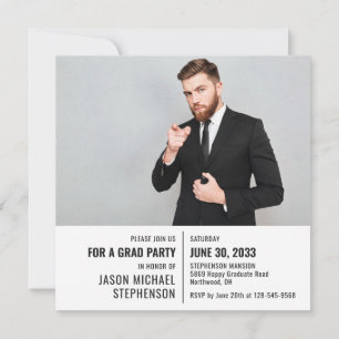 Divertidos hechos graduación invitación 2 foto mod