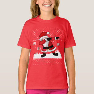 Divertidos Navidades de la camiseta Santa Dabbing